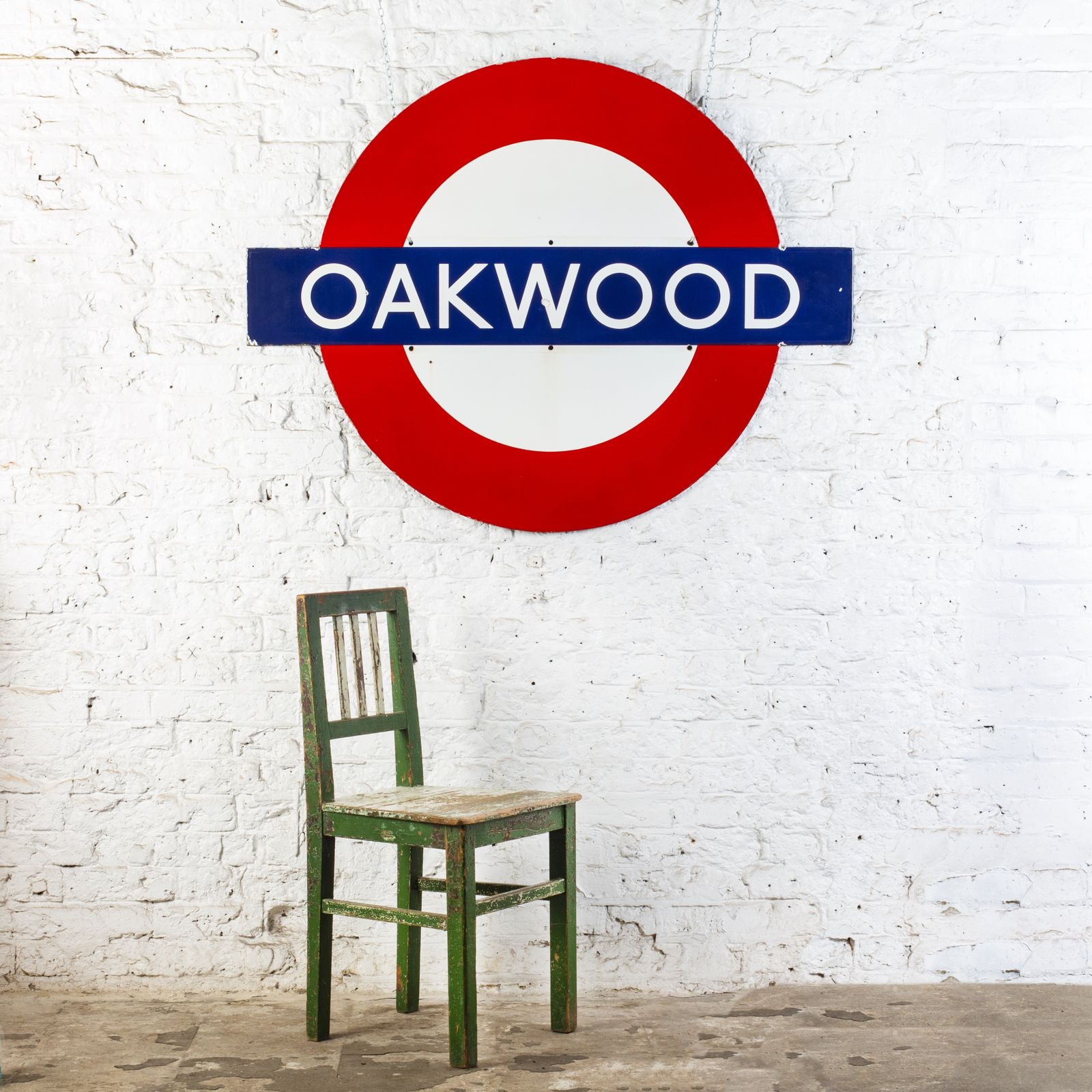 Oakwood   Large London Underground / Tube Enamel Sign