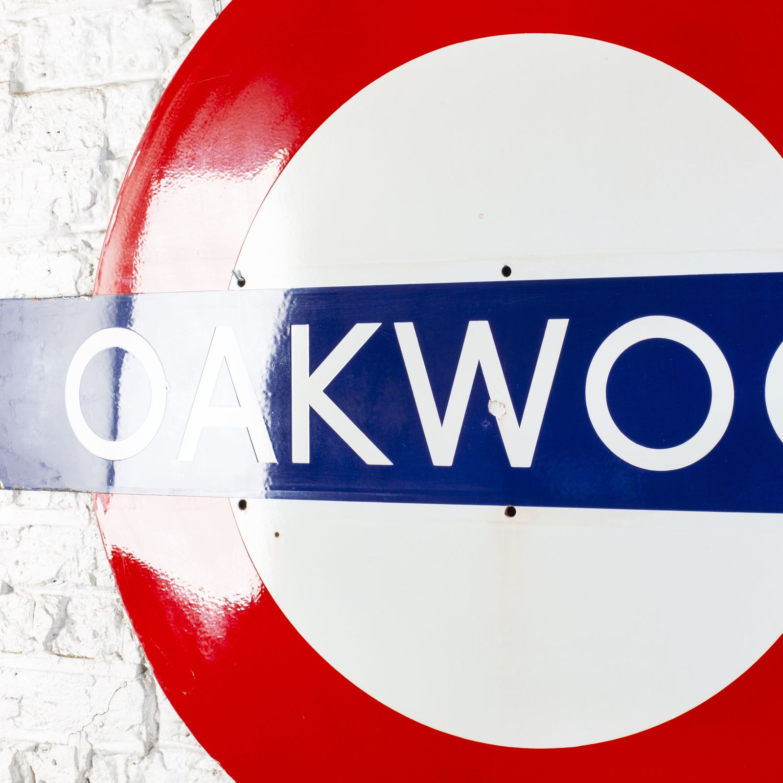 Oakwood   Large London Underground / Tube Enamel Sign photo for sale