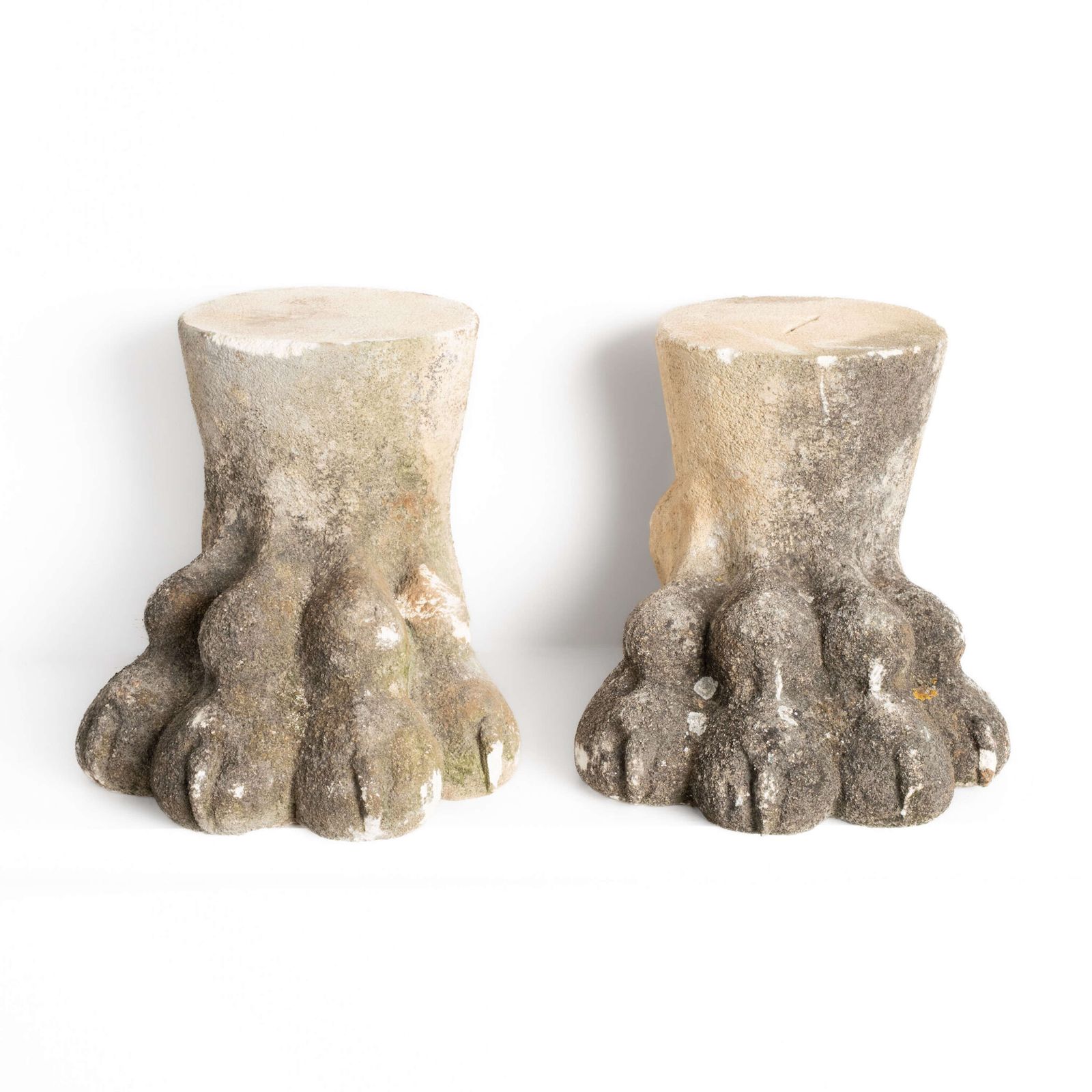 Pair Of Large Carved Stone Lion Paw Feet photo furniture