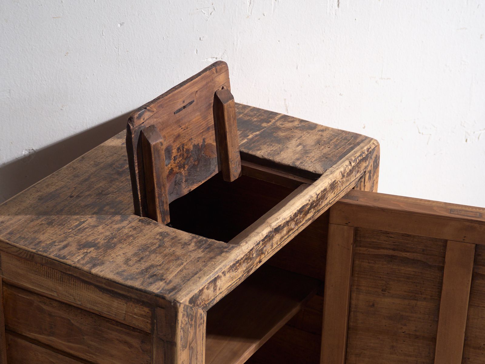 Shanxi Low Cabinet In Elm With Carved Door – China, Circa 1930 photo Furniture