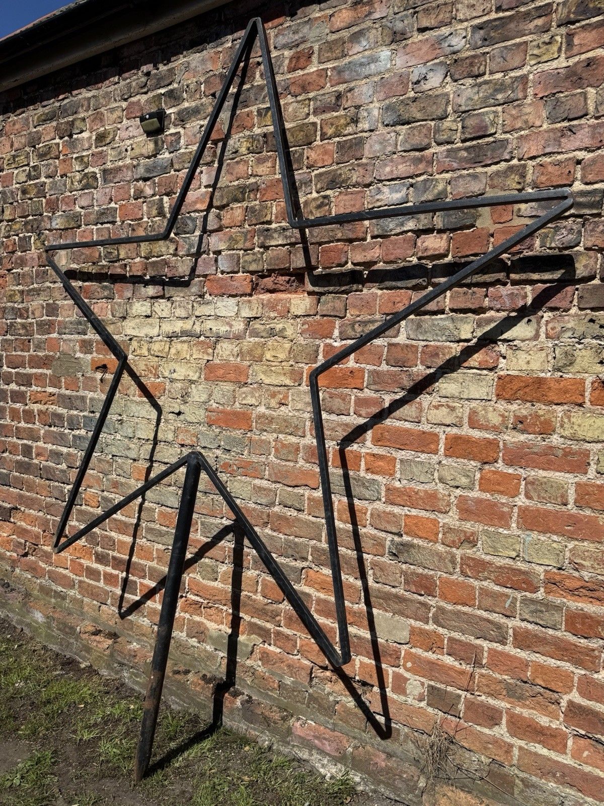 Xl Black Metal Star Garden Stake Display Sculpture Christmas Wedding Decor photo vinterior