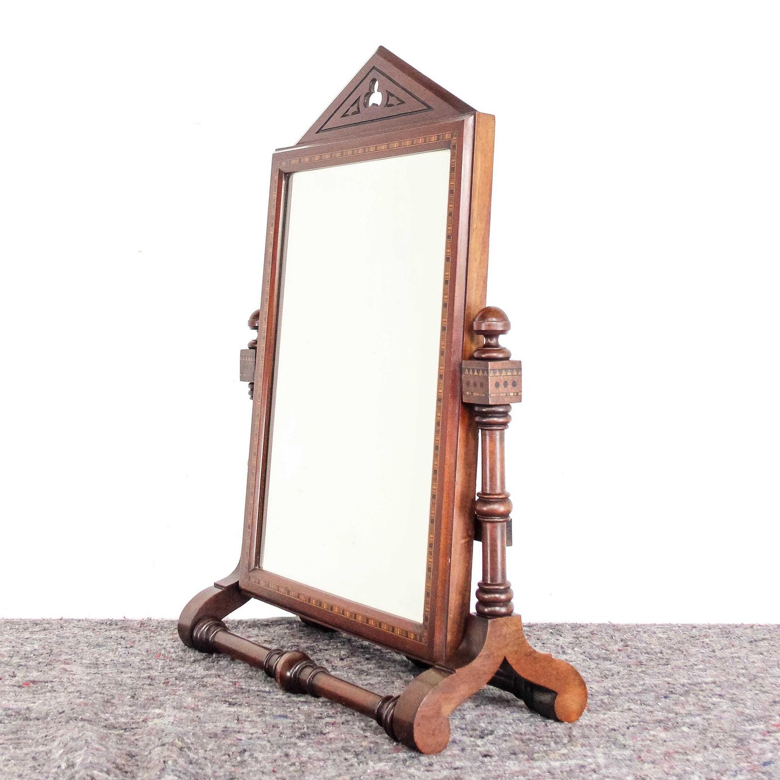 Antique Victorian Gothic Mahogany Swing Mirror | Dressing Table Mirror | Victorian Mirrors | Antique Mirrors | Mahogany Furniture (M 6470) photo furniture