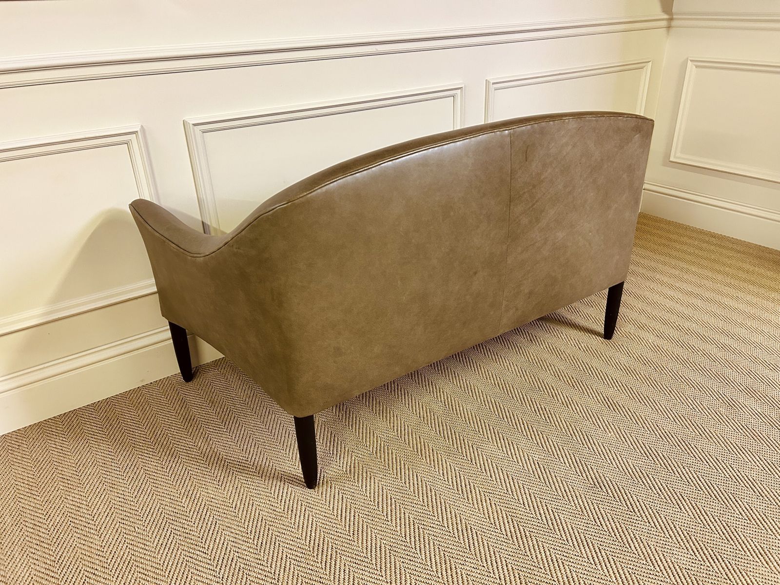 photo buy James Uk Newington Two Seater Sofa In Taupe Leather Amazing Quality Trade £2401