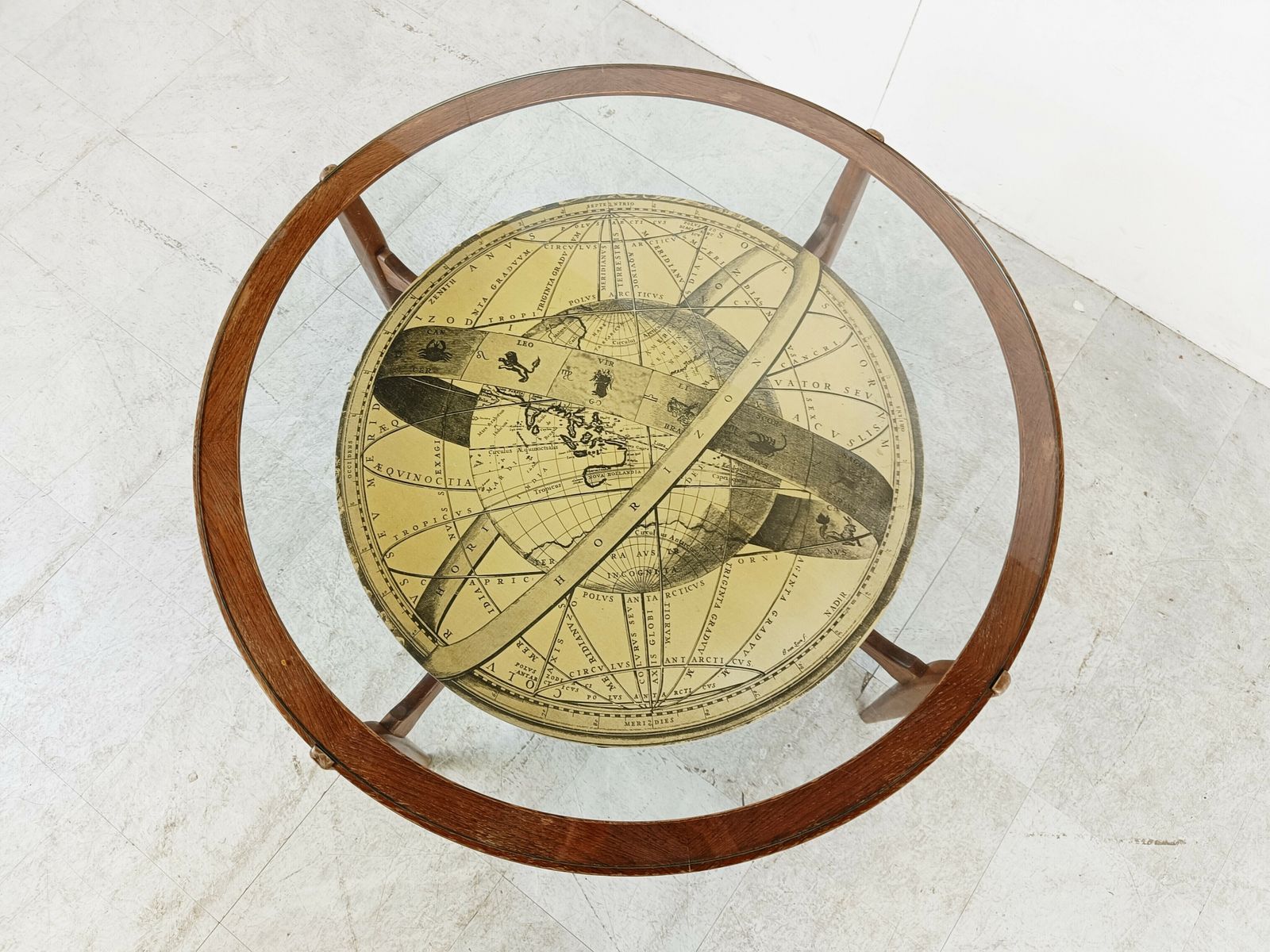 Mid Century Italian Coffee Table In The Manner Of Piero Fornasetti, 1950s photo 995.0