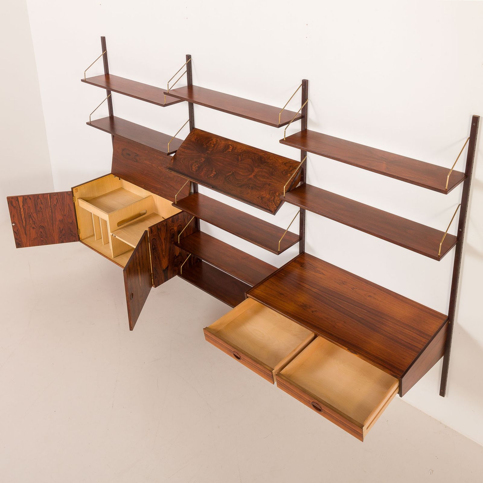 photo for sale Hansen And Guldborg Rosewood Wall Unit With A Desk, Denmark 1960s