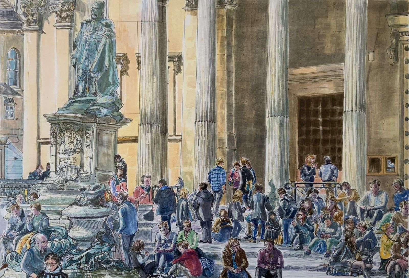 Bristol University Architectural Watercolour Painting Contemporary Maureen Glynn photo furniture