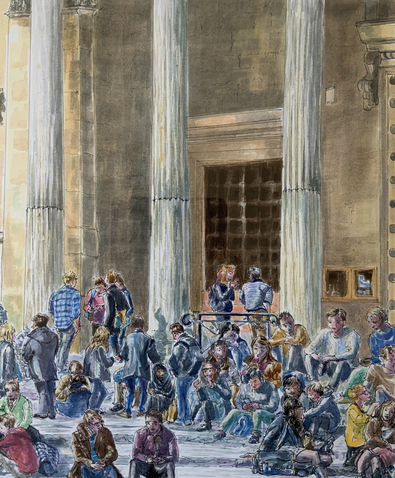 Bristol University Architectural Watercolour Painting Contemporary Maureen Glynn photo Art