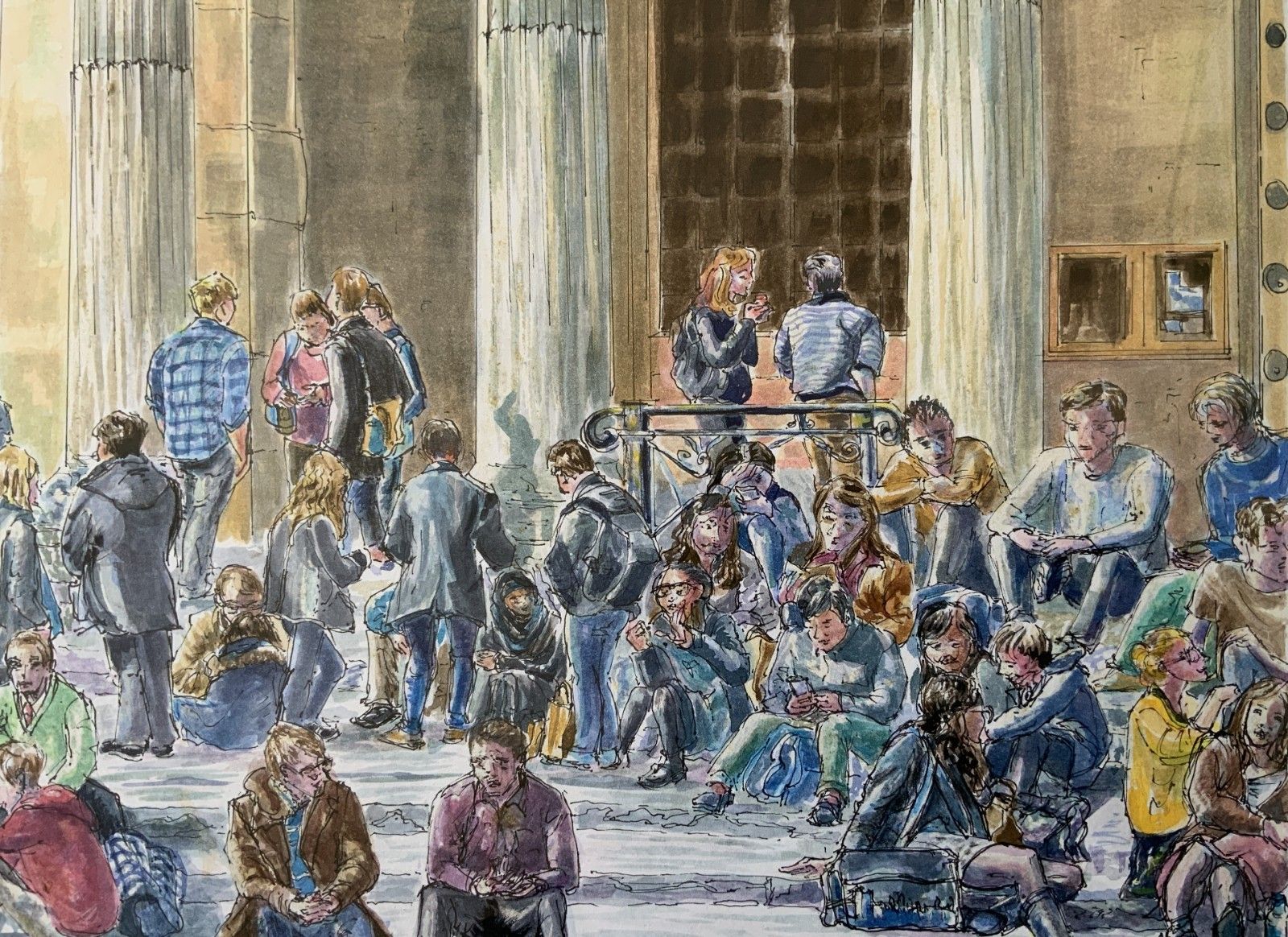 photo furniture Bristol University Architectural Watercolour Painting Contemporary Maureen Glynn