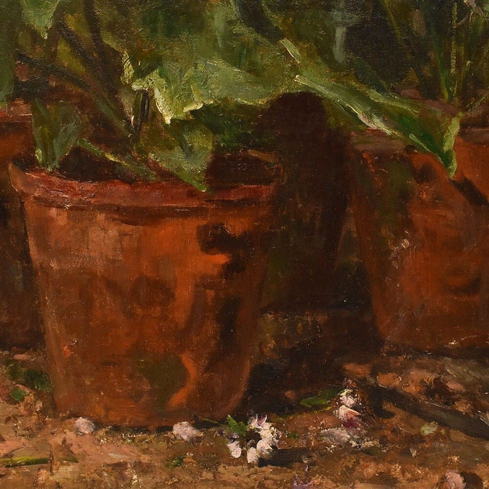 Still Life Flowers Painting, Spring Floral, Cornflowers And Daisies, Oil On Canvas, Antique, XIX. photo vintage