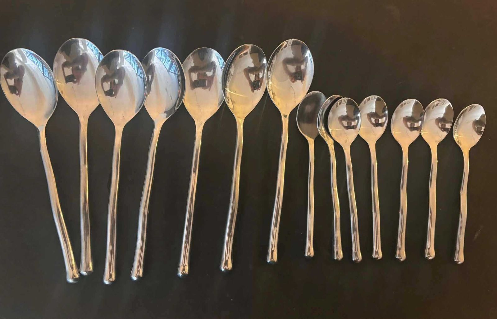 French Twisted Flatware Set For 7, Brutalist Medieval Style photo 269.0