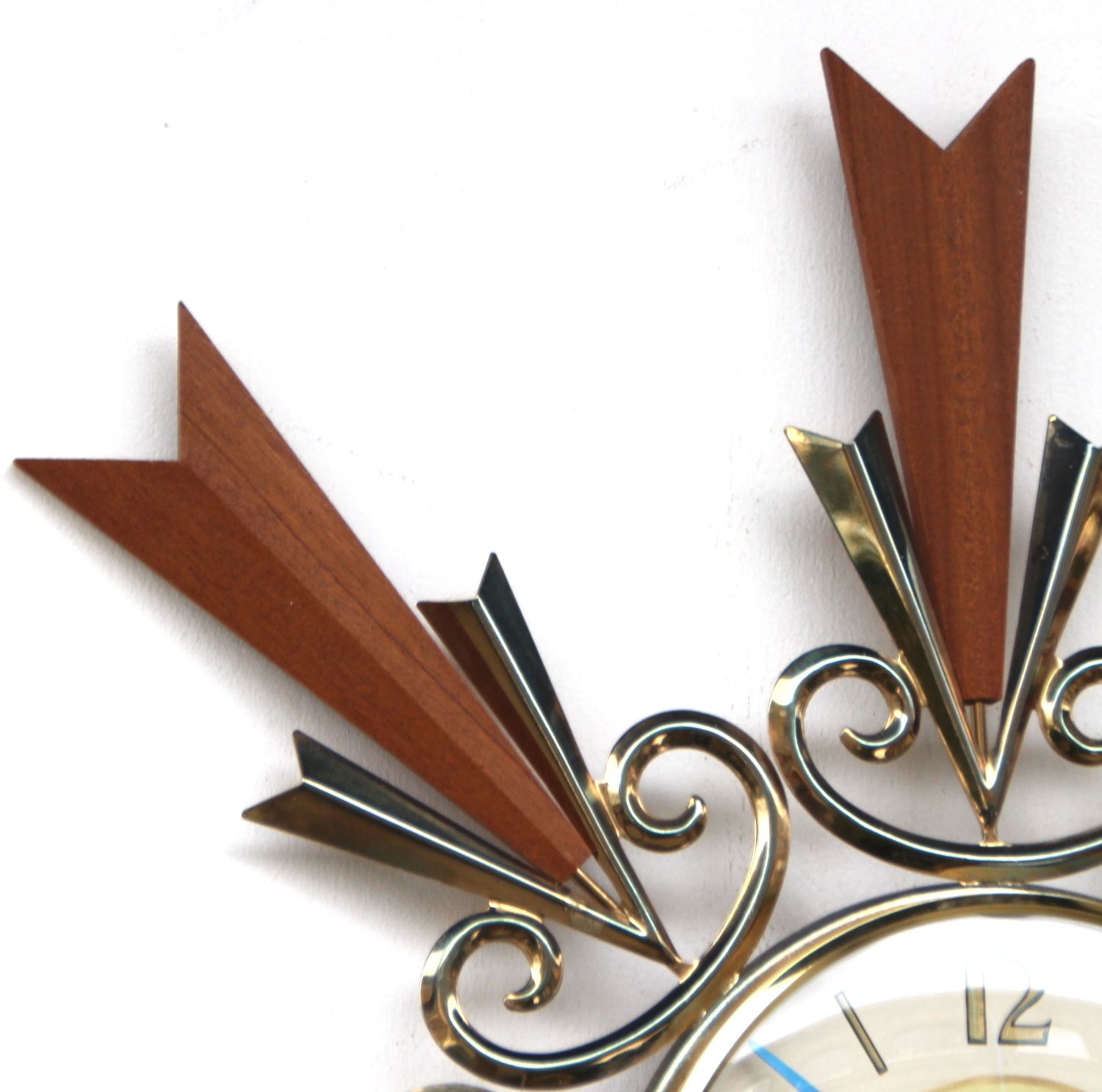 Huge 51cm 1970s British Sunburst Vintage Wall Clock. Fully Guaranteed. London Timepiece. photo Home Decor