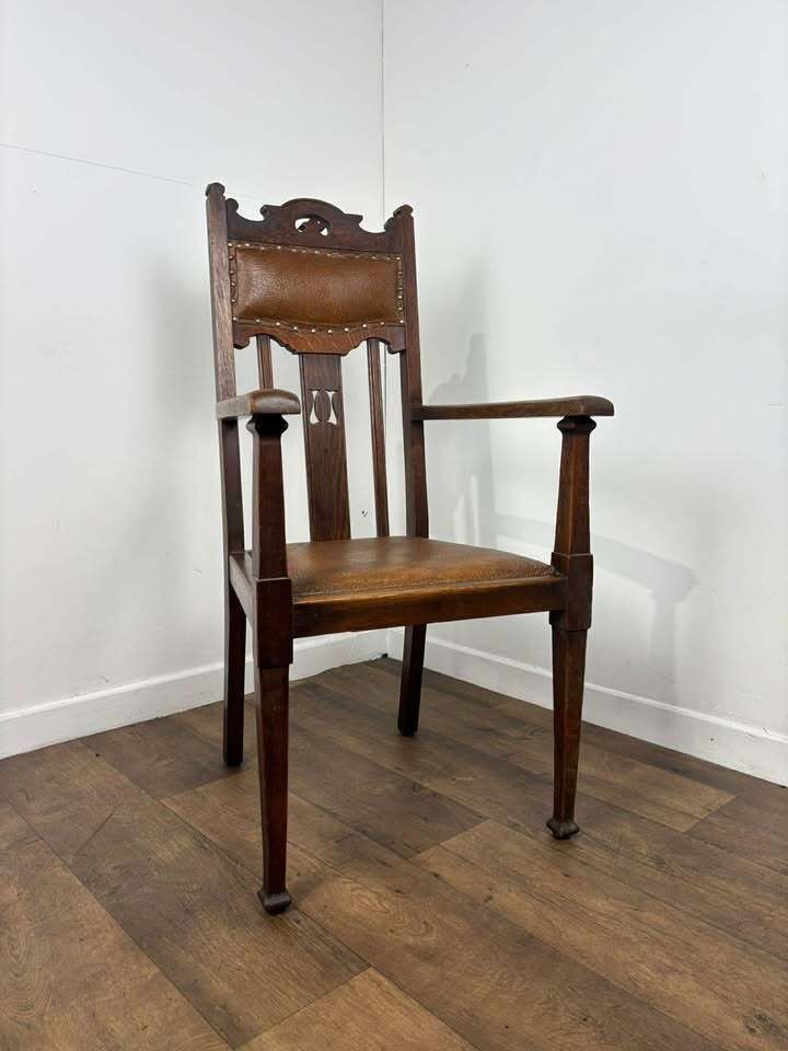 Art Nouveau Oak  Armchair, 1900s photo furniture