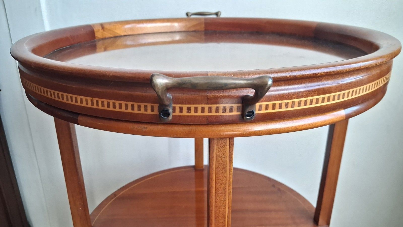 Elegant Edwardian Mahogany 3 Tier Butlers Tray Top Drinks /Side/Occasional Table photo vinterior
