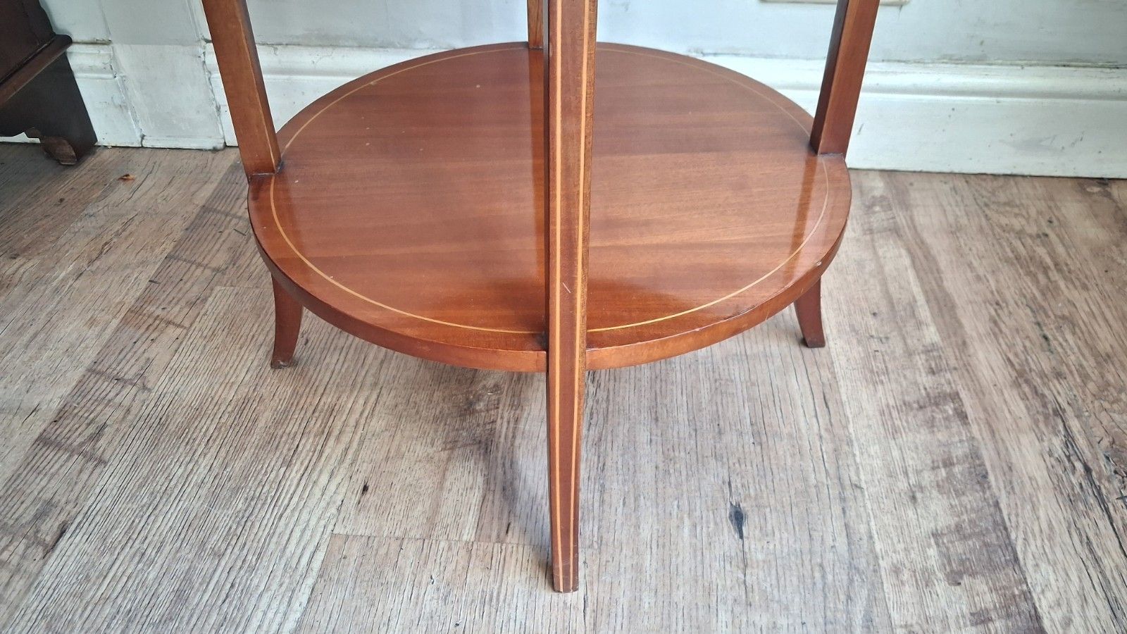 photo furniture Elegant Edwardian Mahogany 3 Tier Butlers Tray Top Drinks /Side/Occasional Table