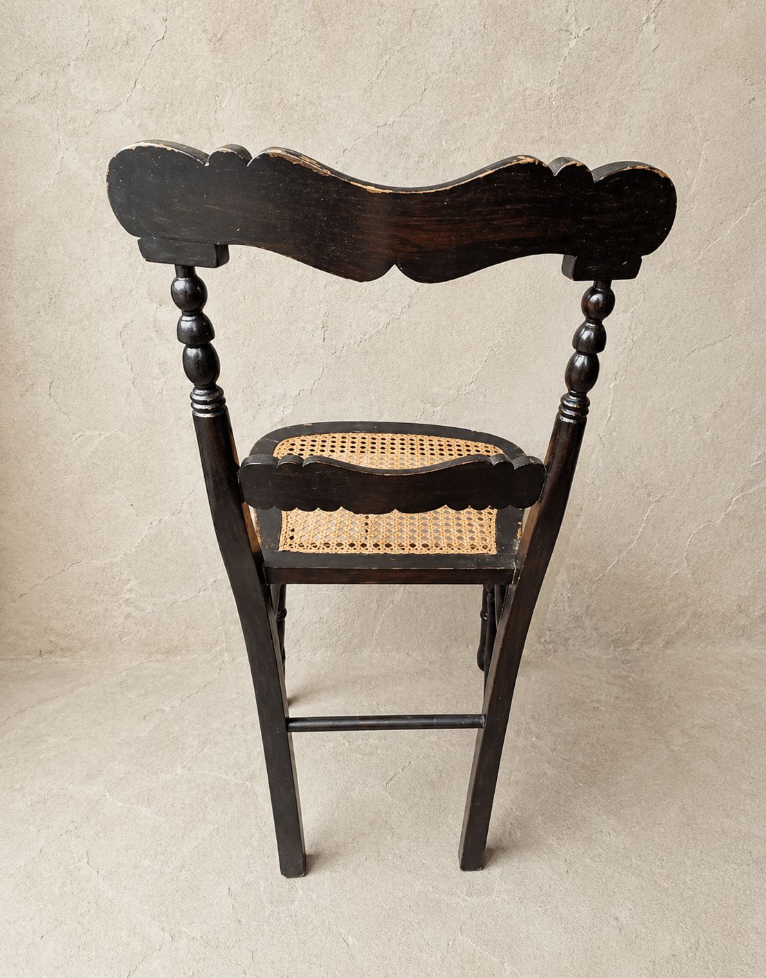 Late 19th Century Ebonised Dining Chair With Cane Seat photo for sale