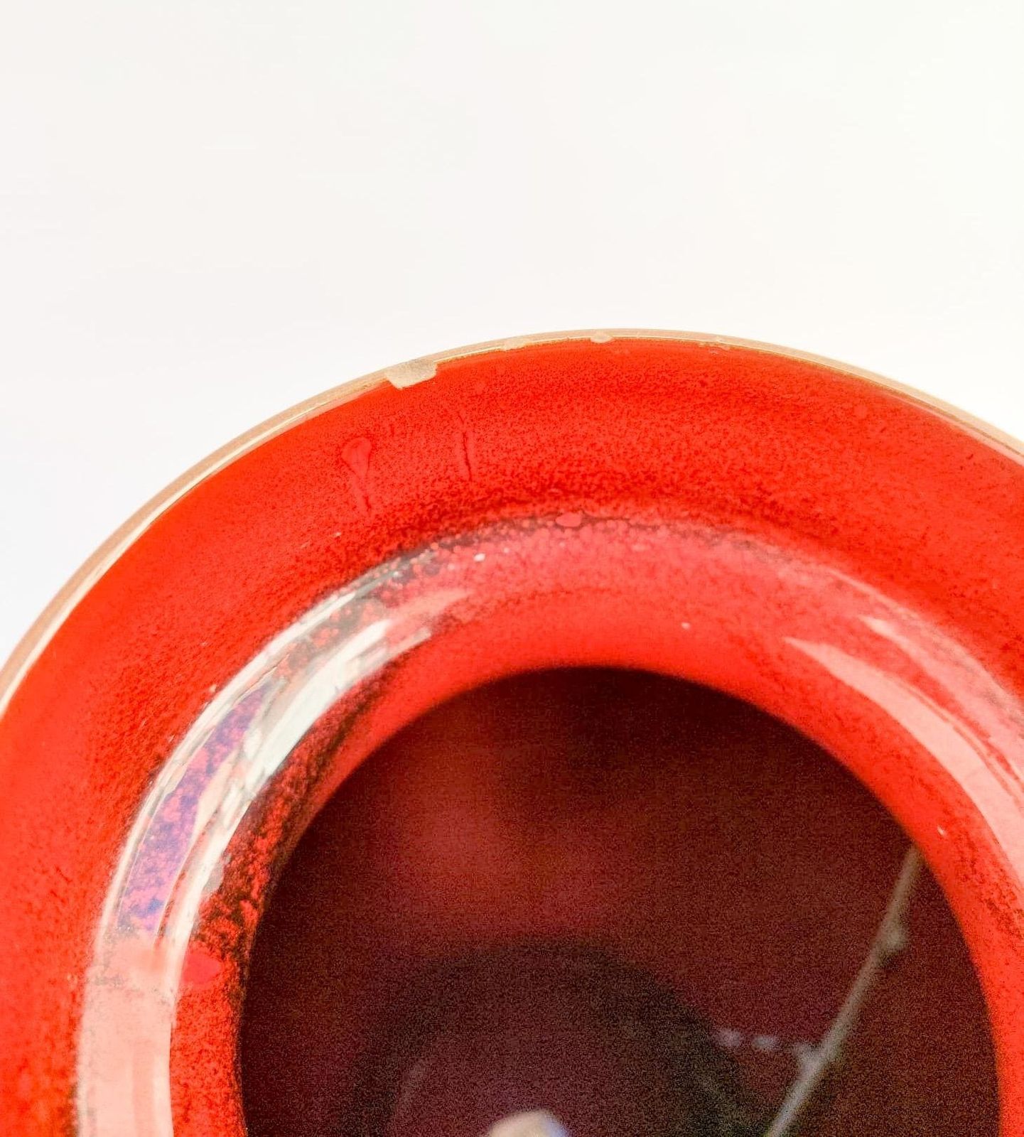 Ernestine Salerno Vintage Red Ceramic Vase, Italian Design, 70s, Spherical, 32 Cm photo buy