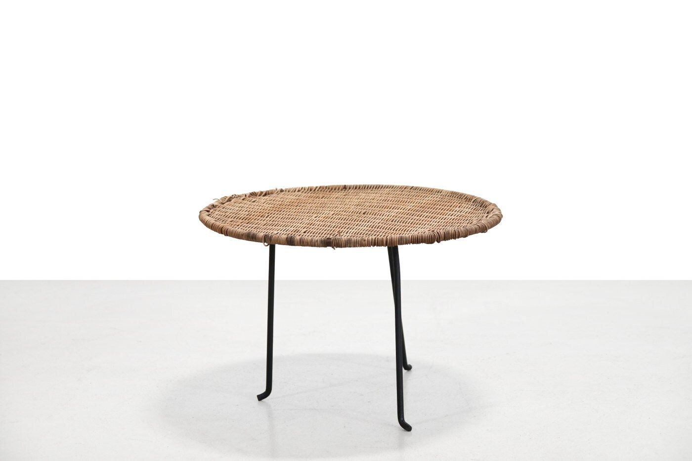 Round Wicker Side Table In The Style Of Raoul Guys photo Furniture