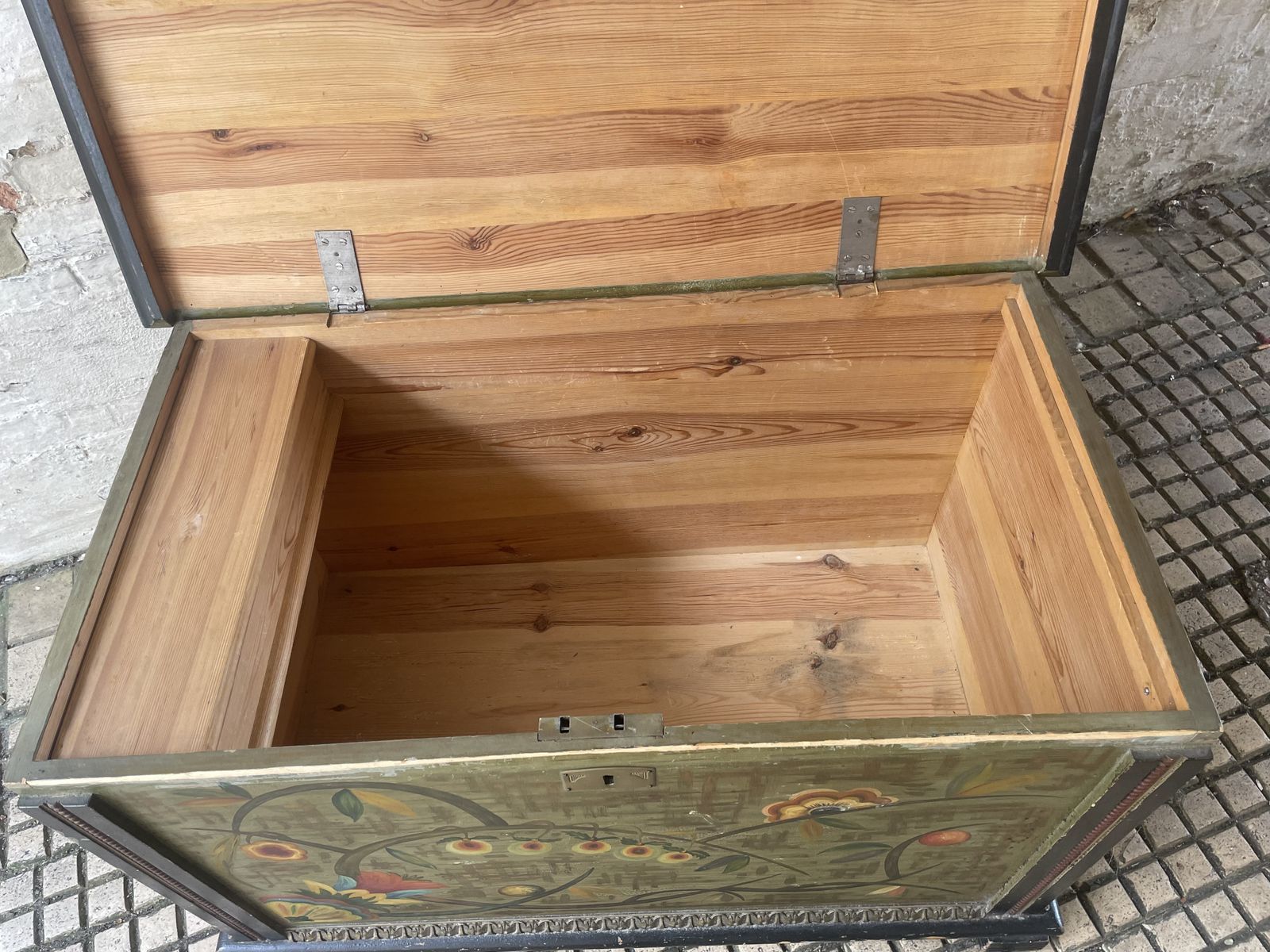 Vintage European Folk Art Painted Chest photo vintage