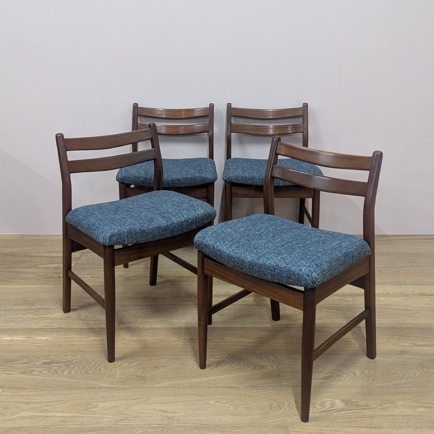 Set Of Four Vintage 1970s Dining Chairs By Jentique – New Upholstery