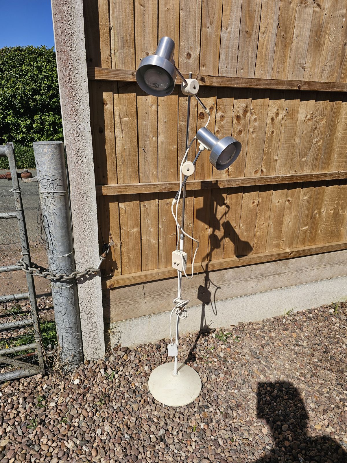 Vintage Mid Century 2 Light Metal Adjustable Spot Floor Standard Lamp 1970 photo furniture