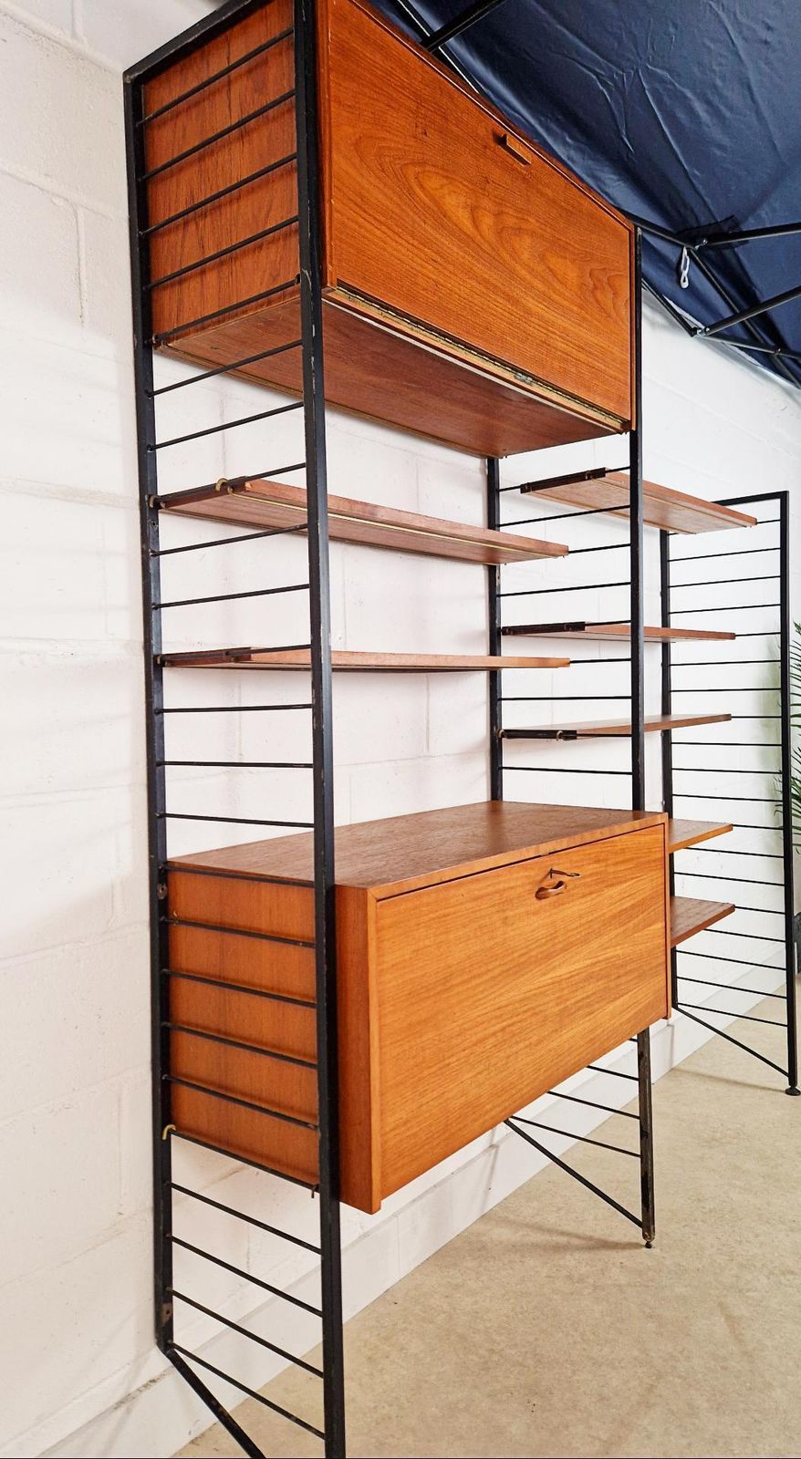 Staples Ladderax Vintage 1960s Mid Century 2 Bay Danish Design Cabinet Sideboard Shelf System Pg160 photo Furniture