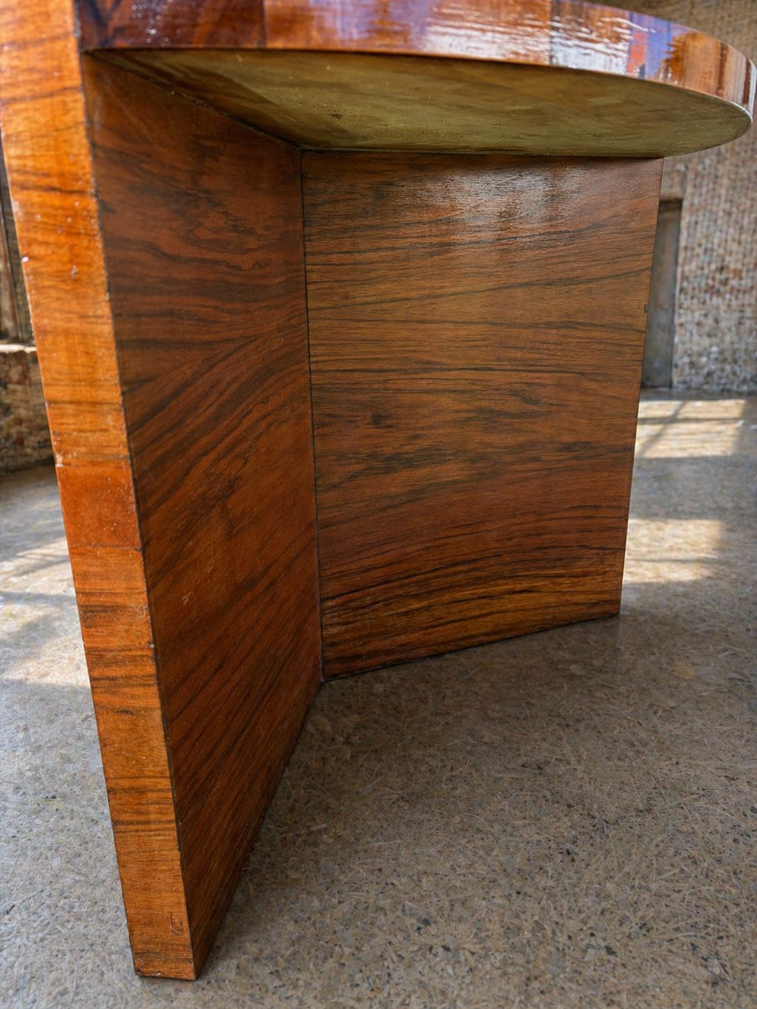 Art Deco Round Side Table With Shelf – Vintage Wood Occasional Table / Bedside Table photo 1082.0