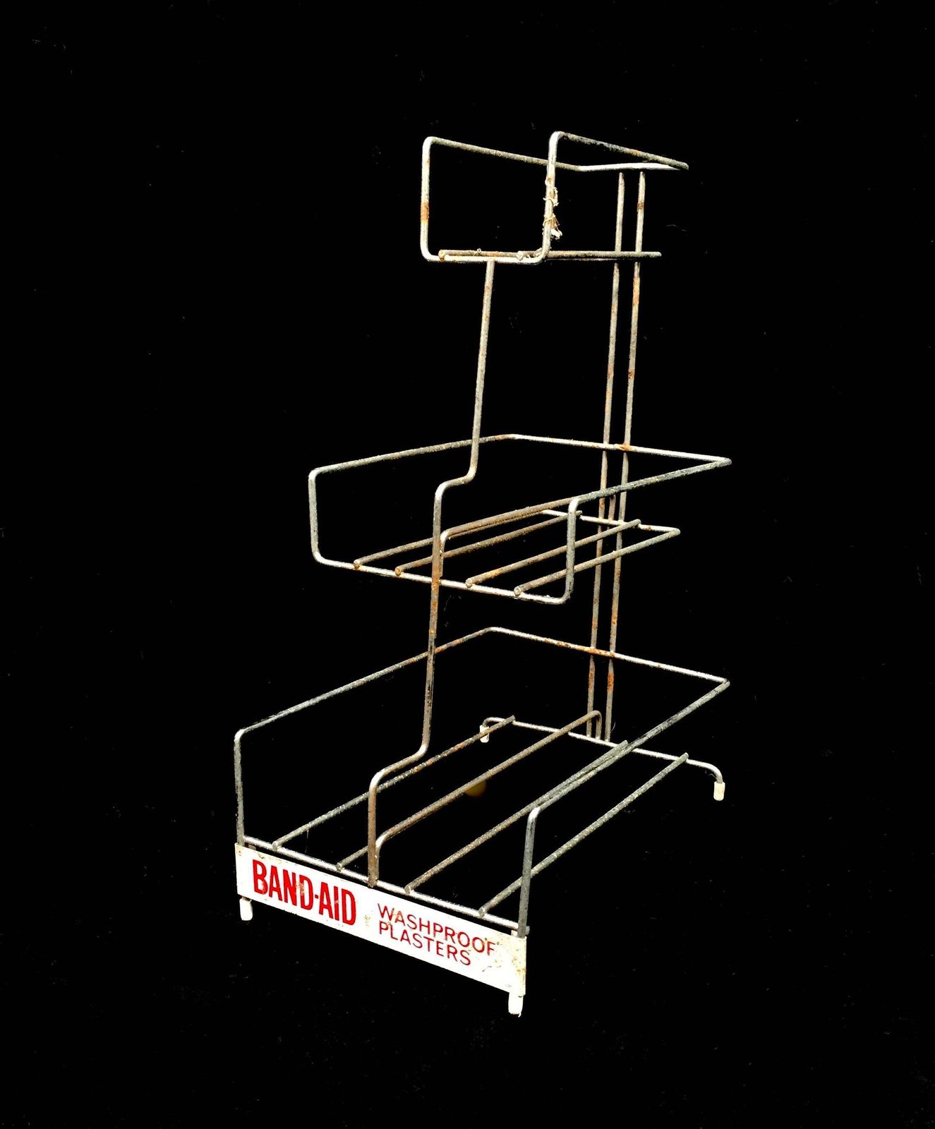 Antique Advertising Tabletop Chemists Shop Display Band Aid Plasters Wire Stand photo furniture