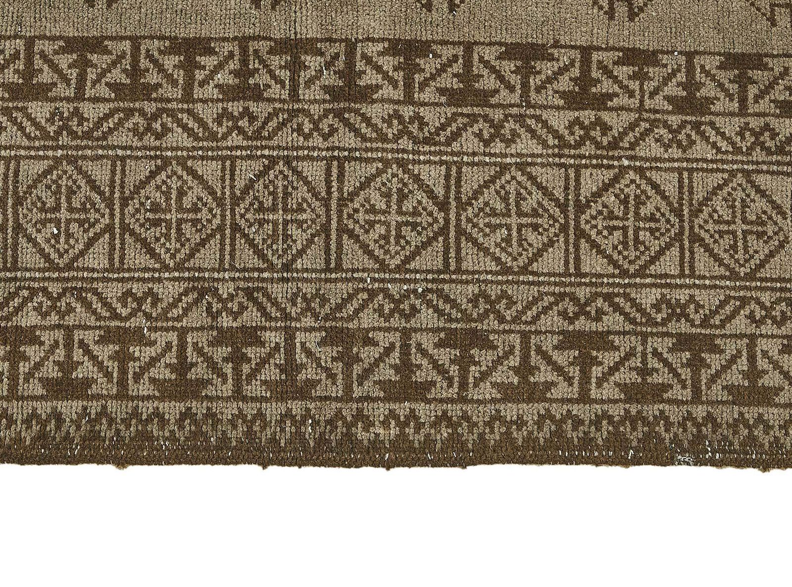 Tapis afghan Kunduz d'époque, beige, 6x10 - 50136 photo vintage