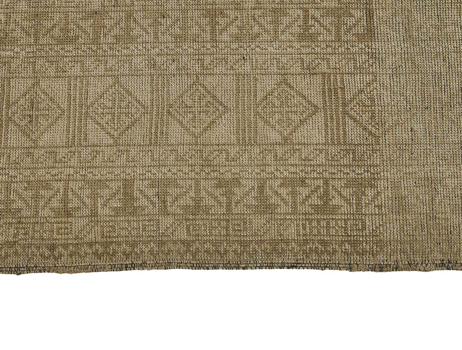 Tapis afghan Kunduz d'époque, beige, 6x9 - 50139 photo vintage