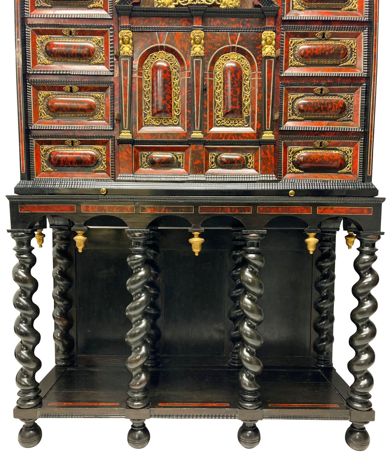 A Fine Late XVII Century Flemish Tortoiseshell Architectural Cabinet On Stand photo buy