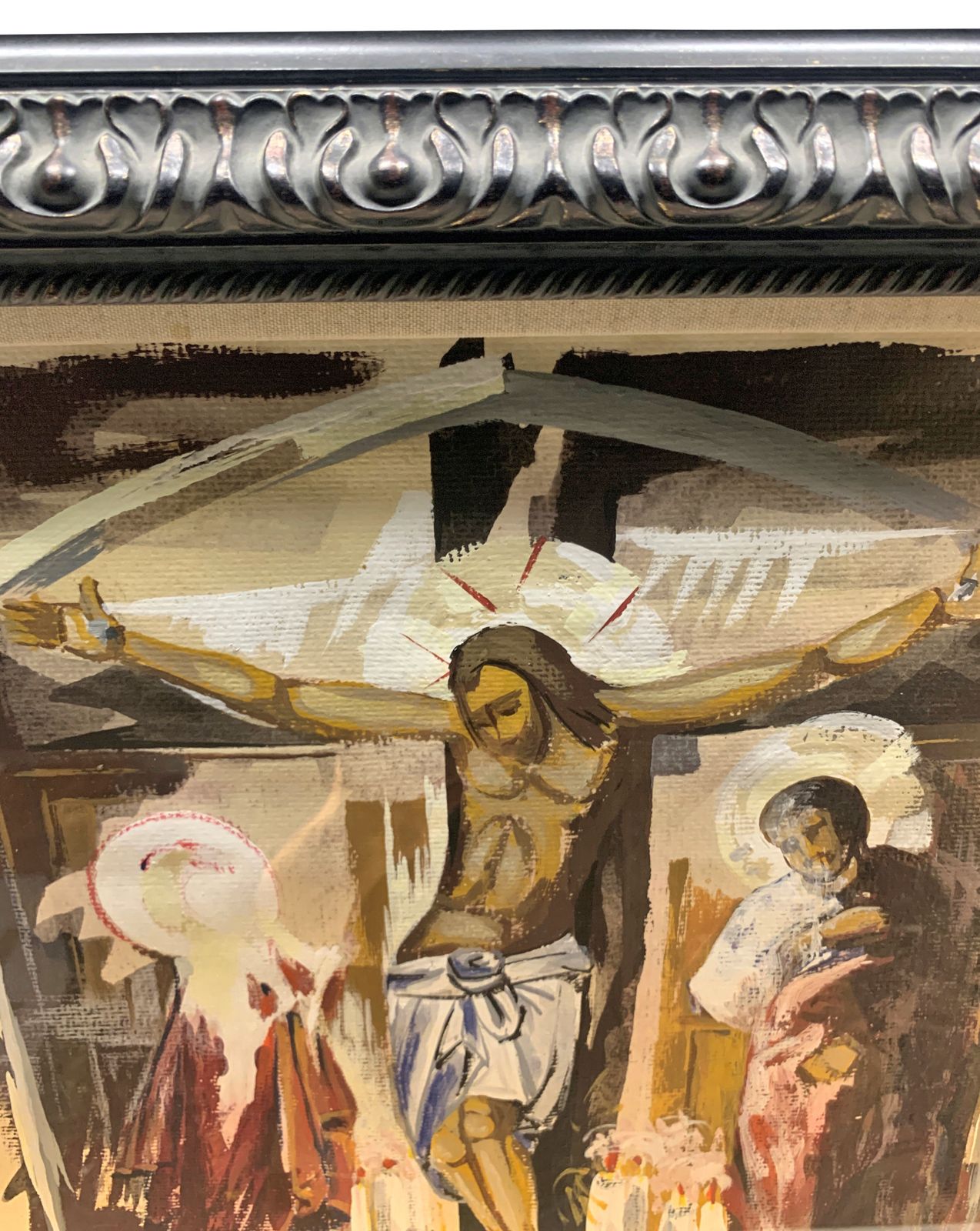 An English Framed Oil Of The Crucifixion photo 944.0
