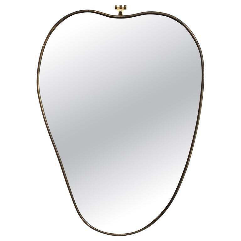 Vintage Italian Wall Mirror With Brass Frame (Circa 1960s)