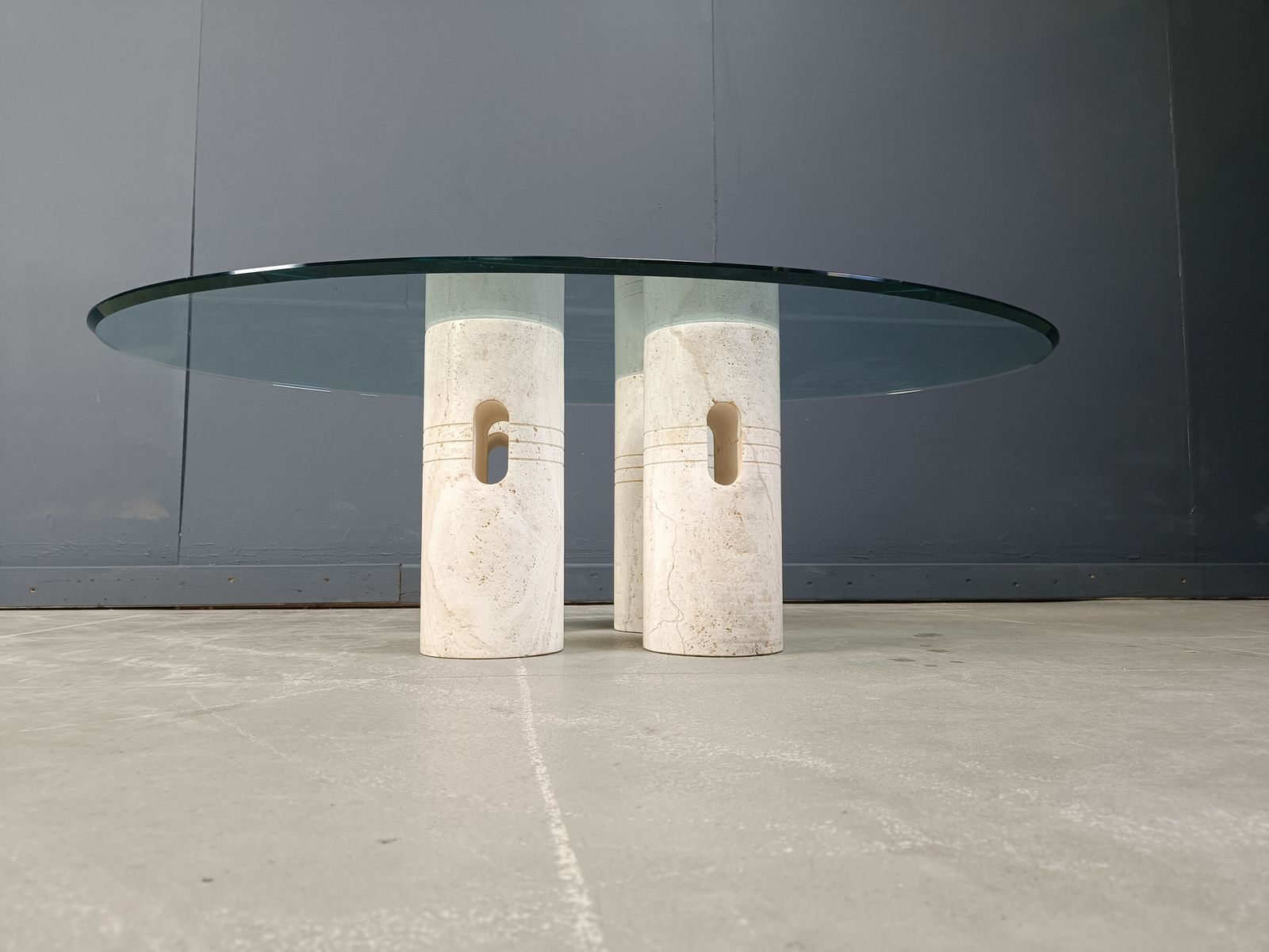 Vintage Travertine And Glass Coffee Table, 1970s photo buy