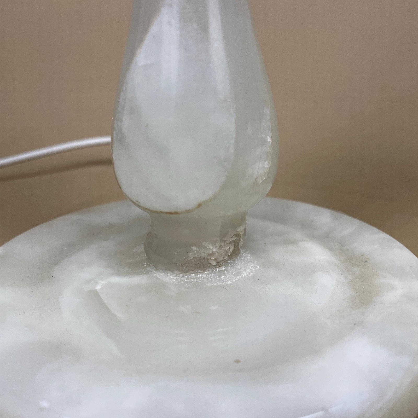Marble Table Lamp Base Large Green Stone Vintage Bedside Light Brass Fitting Classic Column Lighting Mid Century Style photo 59.0