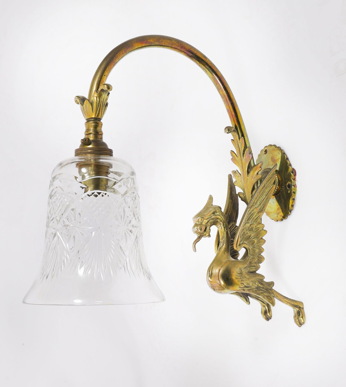 Set Of 6 Neo Classical Ormolu & Glass Griffin Wall Lights Circa 1900 photo furniture