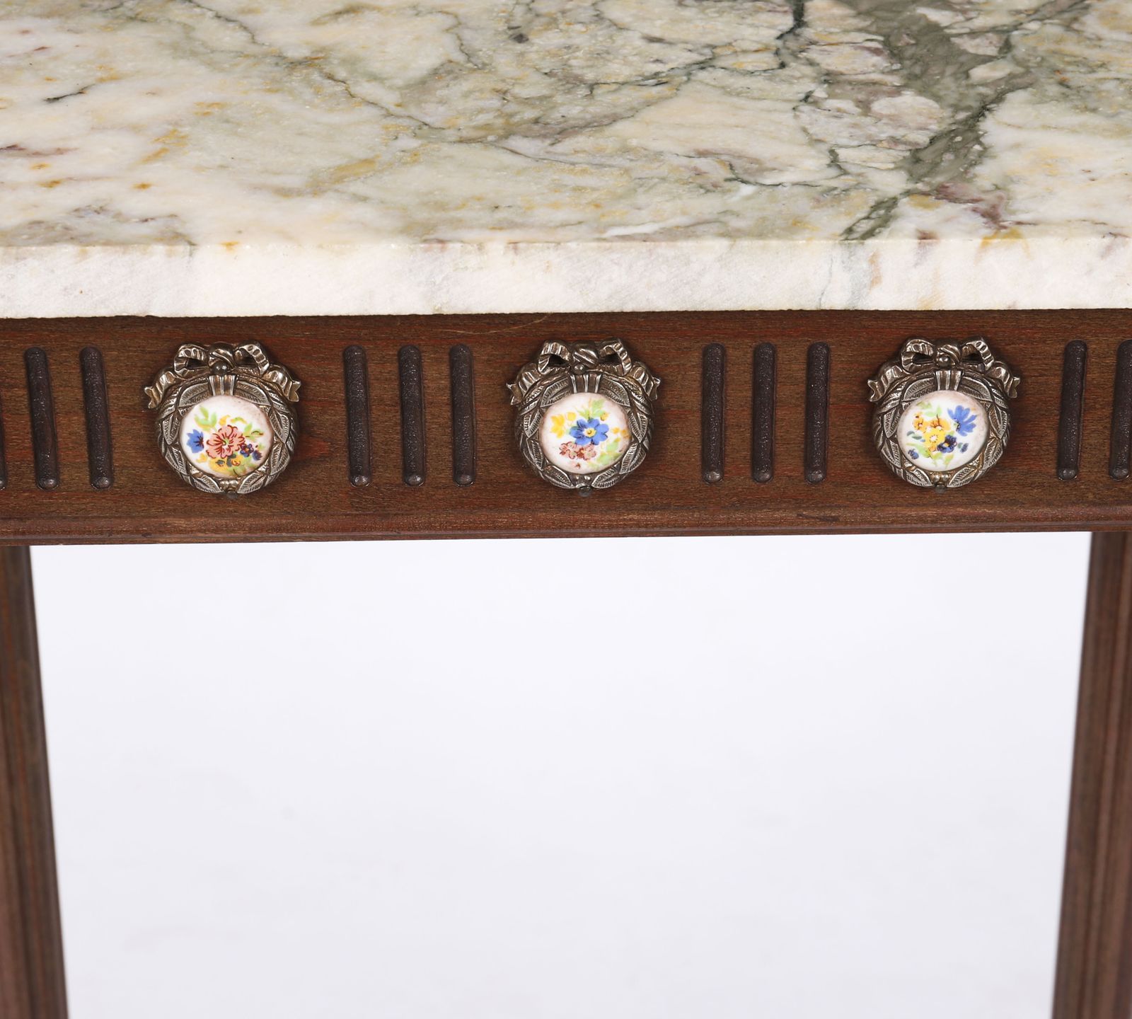 photo furniture Antique Peite Console Sevres Plaques Marble Top 20th Century