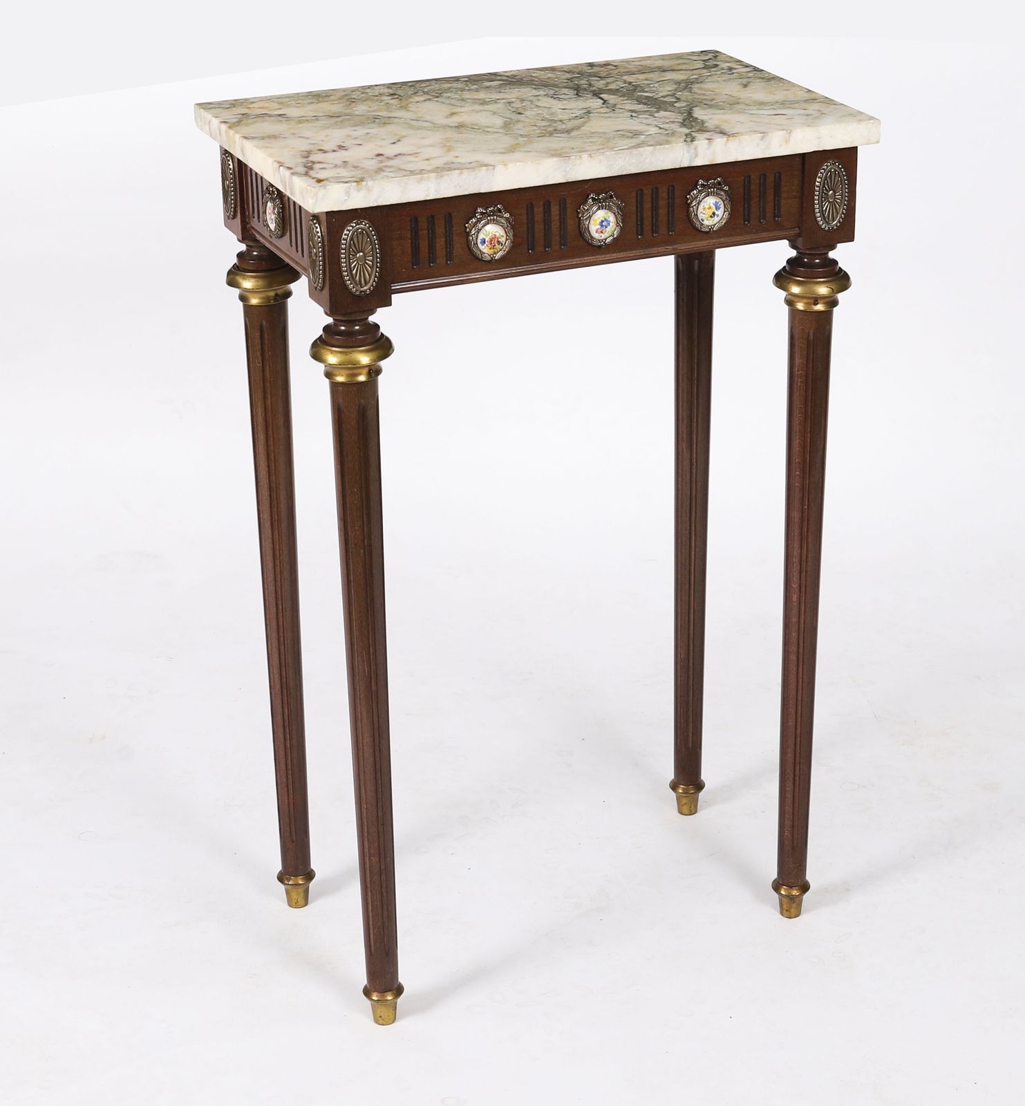 Furniture Antique Peite Console Sevres Plaques Marble Top 20th Century photo