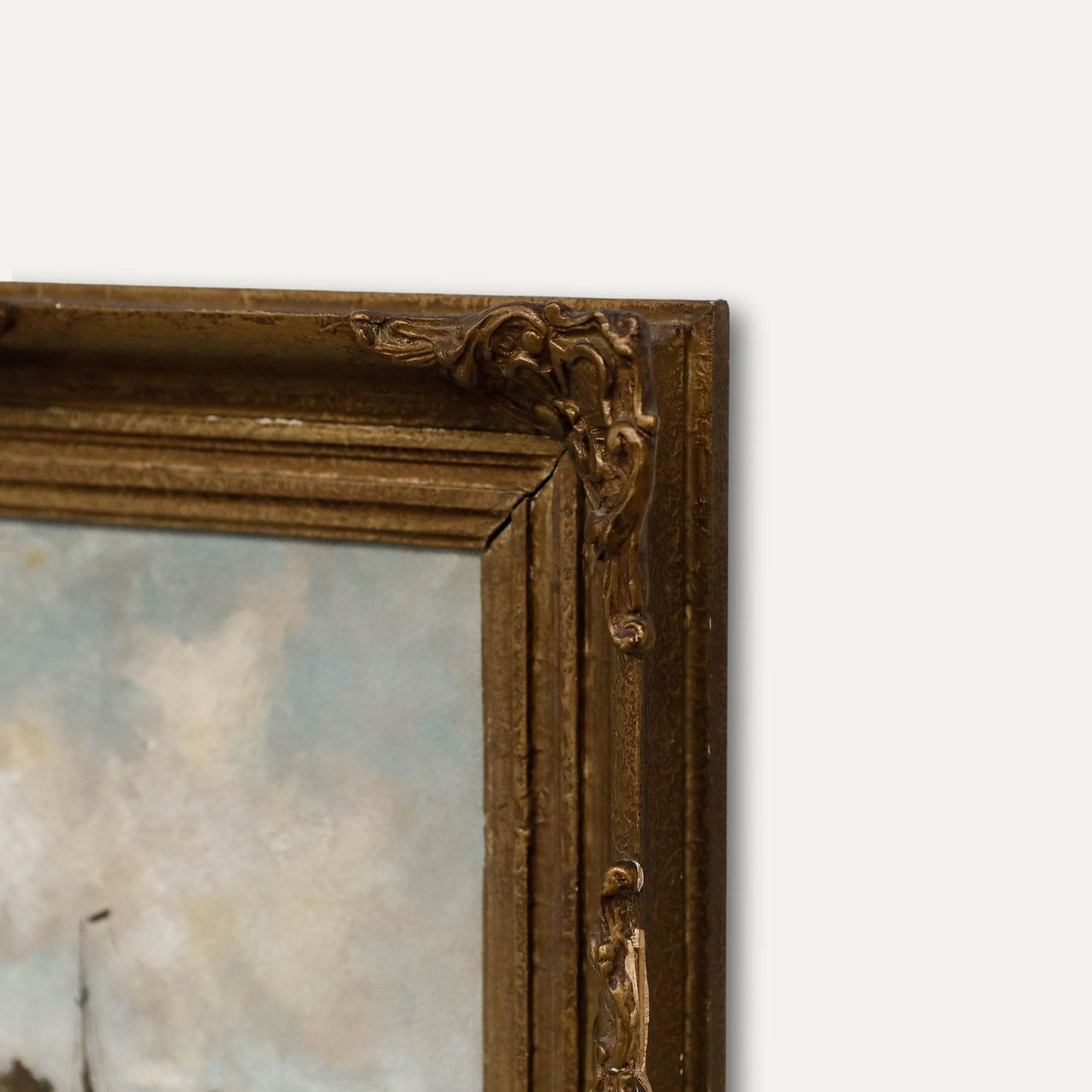 L. Schmitt Framed Early 20th Century Oil, View Of A Dutch Town photo vinterior