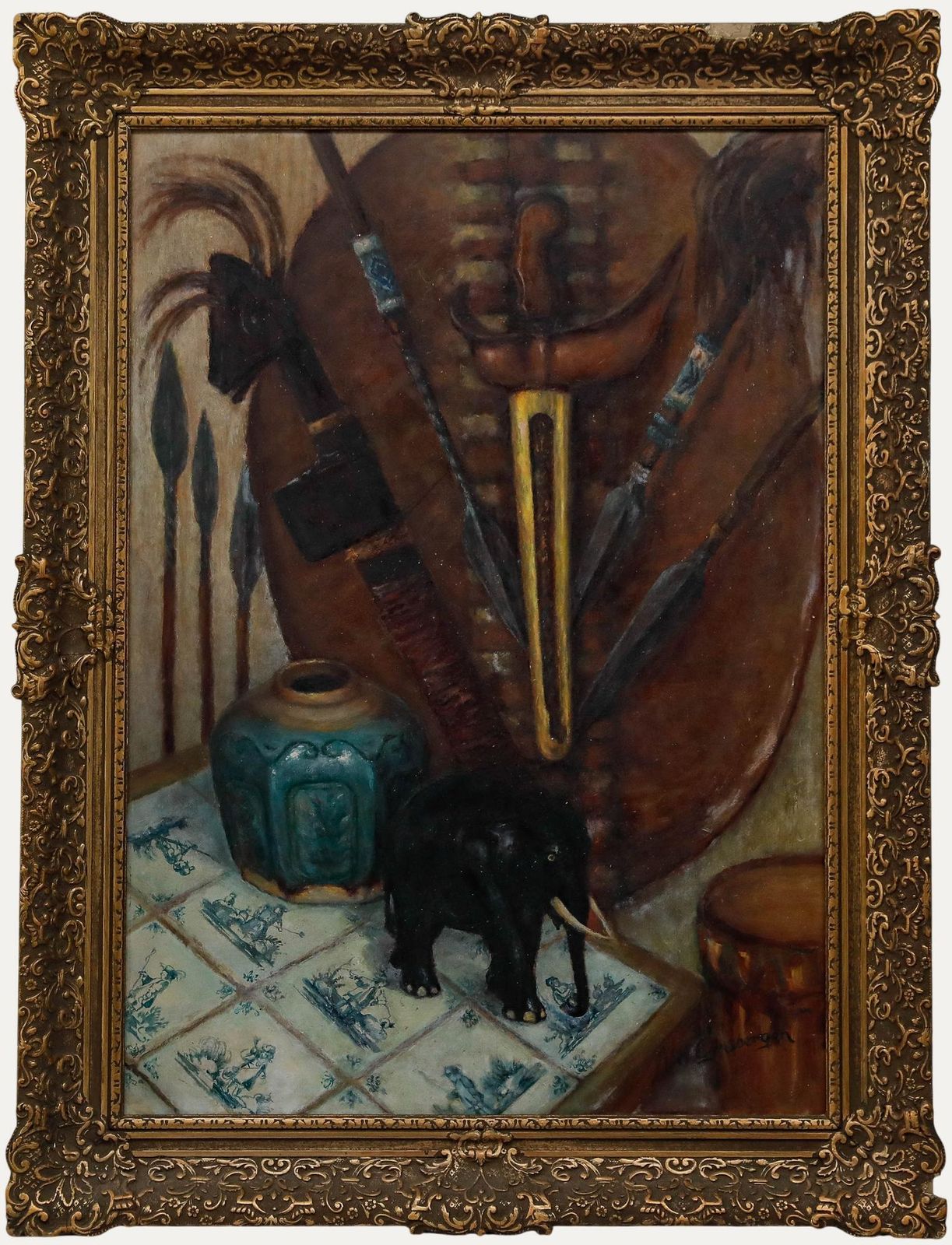 Albert Hendrik Van Eynsbergen (1903 1986) Oil, Ethnographic Still Life