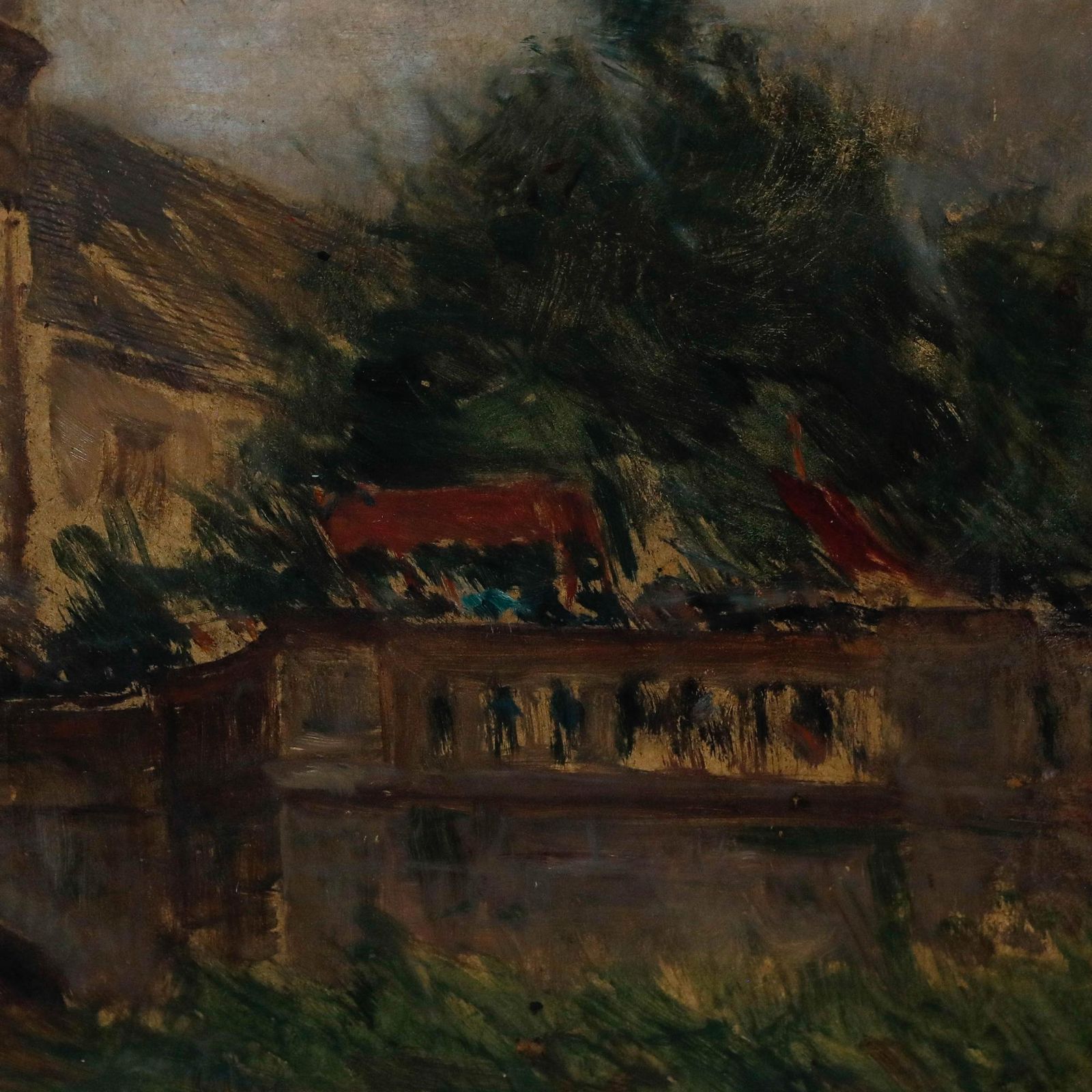 Framed Early 20th Century Oil Parade At The Old Town Gate photo 395.0