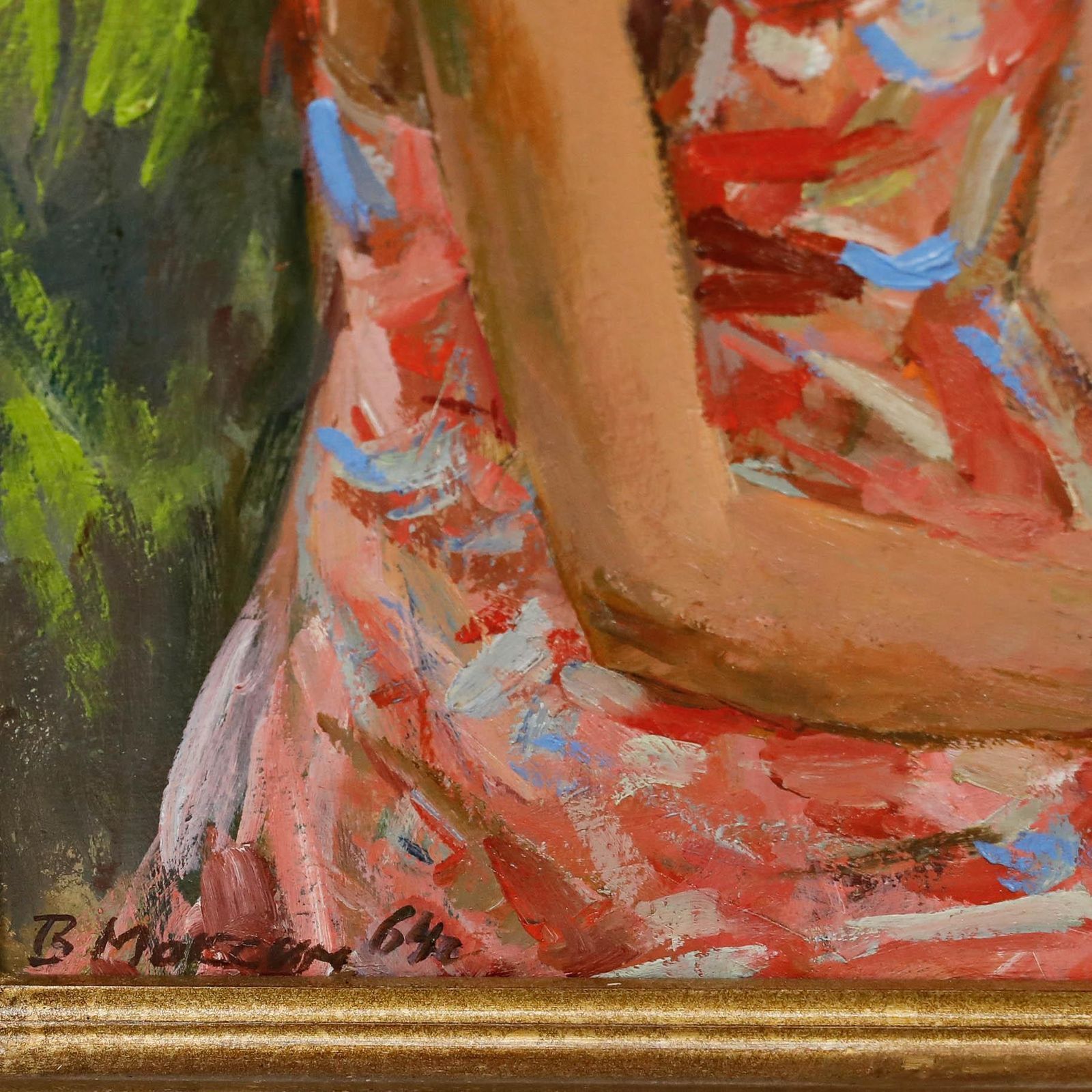Vera Maksimoushkina (1923 1997) Framed Oil, Girl In The Floral Dress photo vinterior