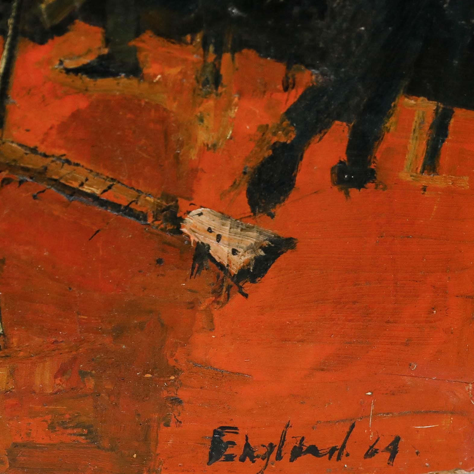 Frederick England (B.1939) Oil, Pete Seegar At The Royal Albert Hall photo 495.0
