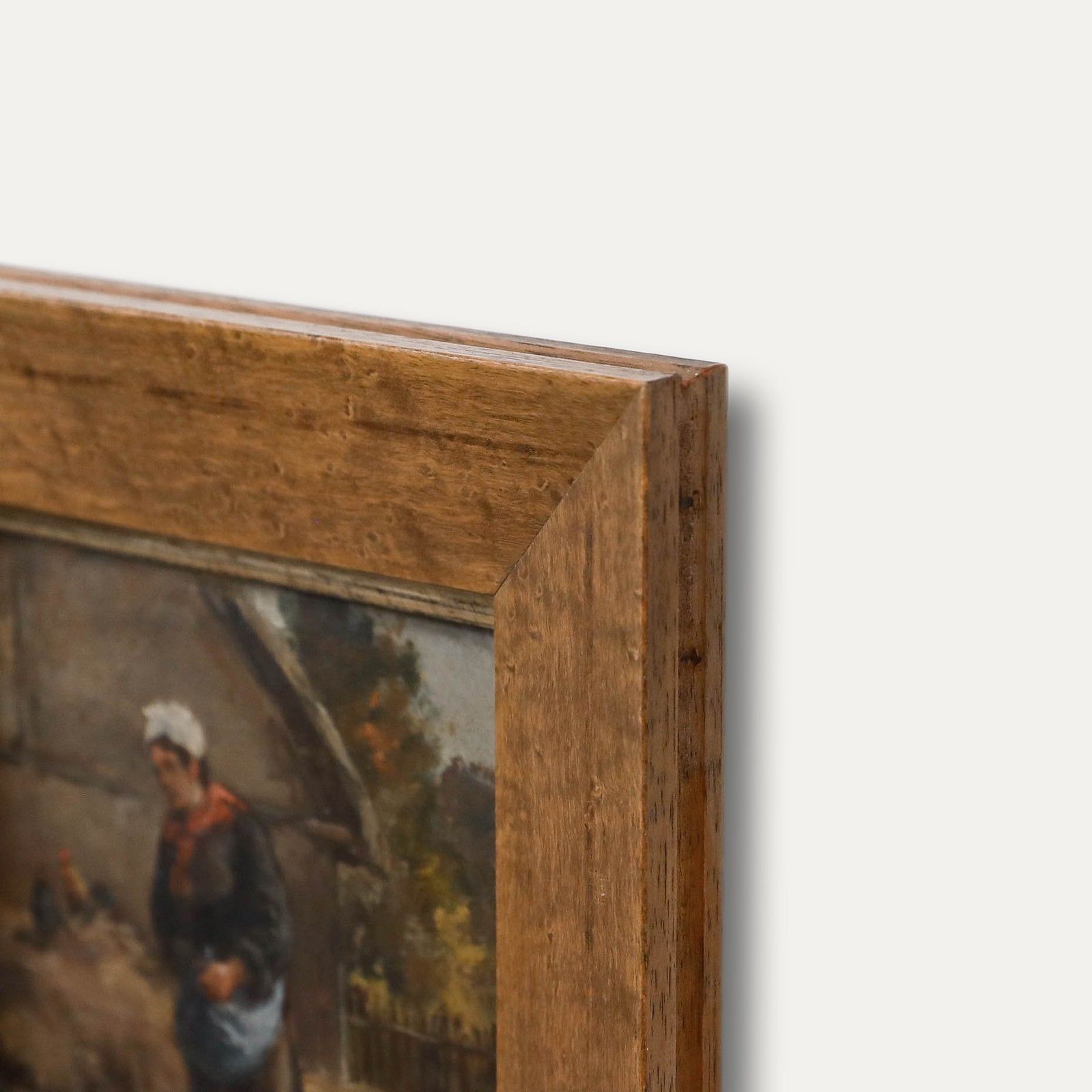 Gustave Albert Catoire (1845 1880) Framed Oil, Feeding The Chickens photo 450.0