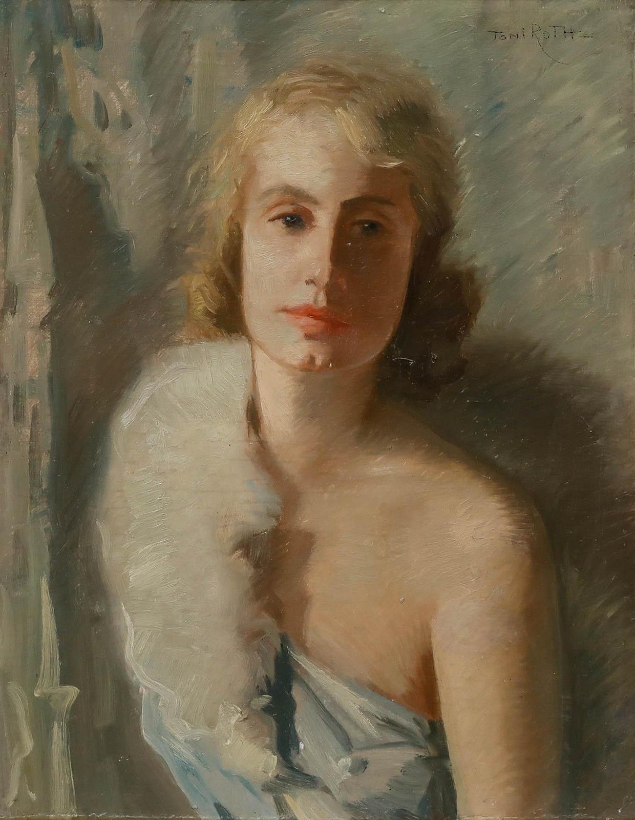 Toni Roth (1899 1971) Framed Mid 20th Century Oil, Portrait Of Maria Grimm photo furniture