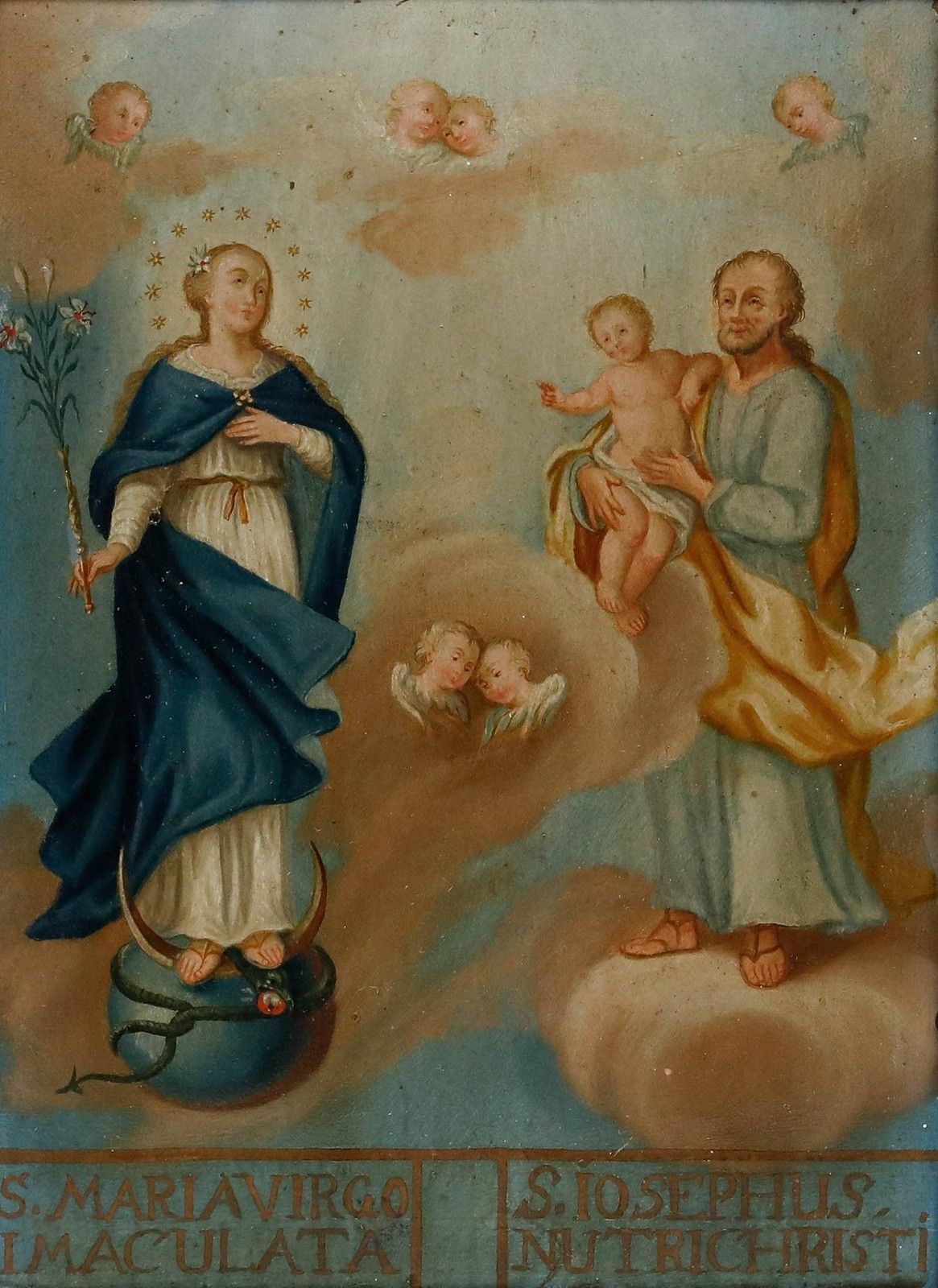 18th Century Oil The Holy Family photo furniture