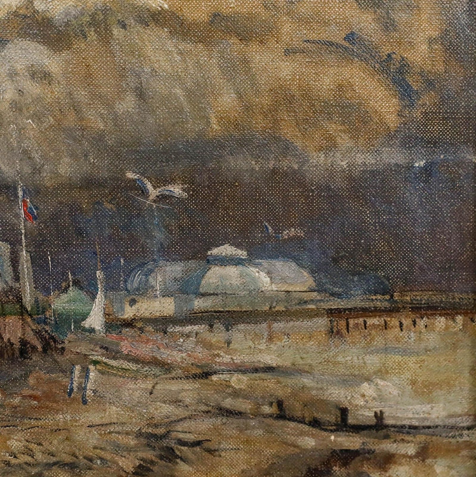 Early 20th Century Oil The Promenade photo Art