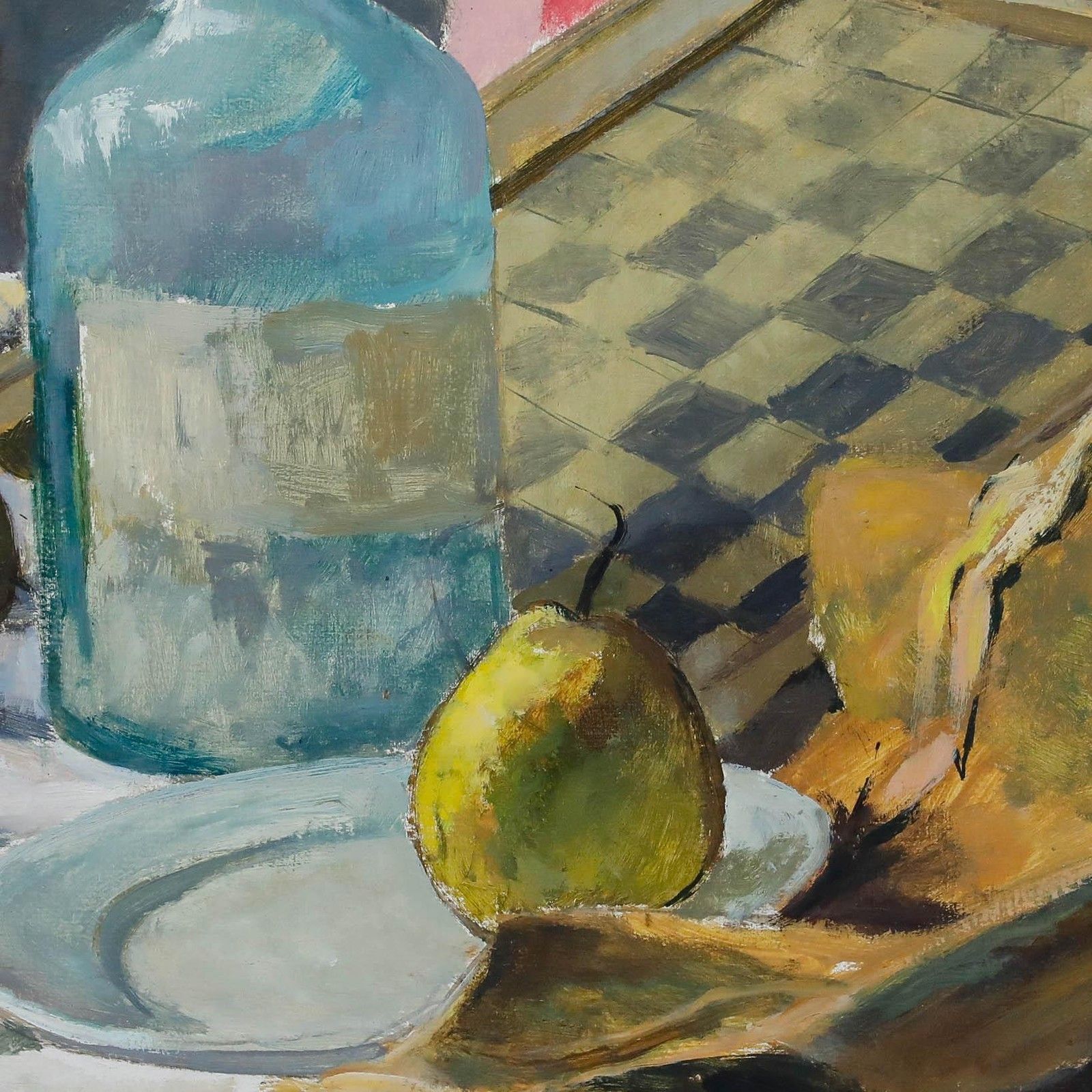 Pierre Neveu (B.1929) Framed 20th Century Oil, Still Life With Draughts Board photo Art