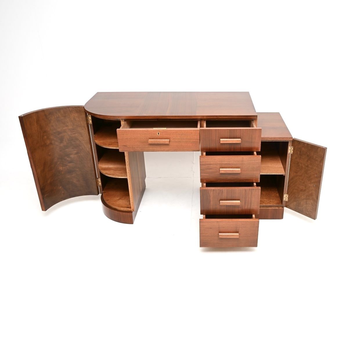 Art Deco Figured Walnut Desk, 1930s photo Furniture