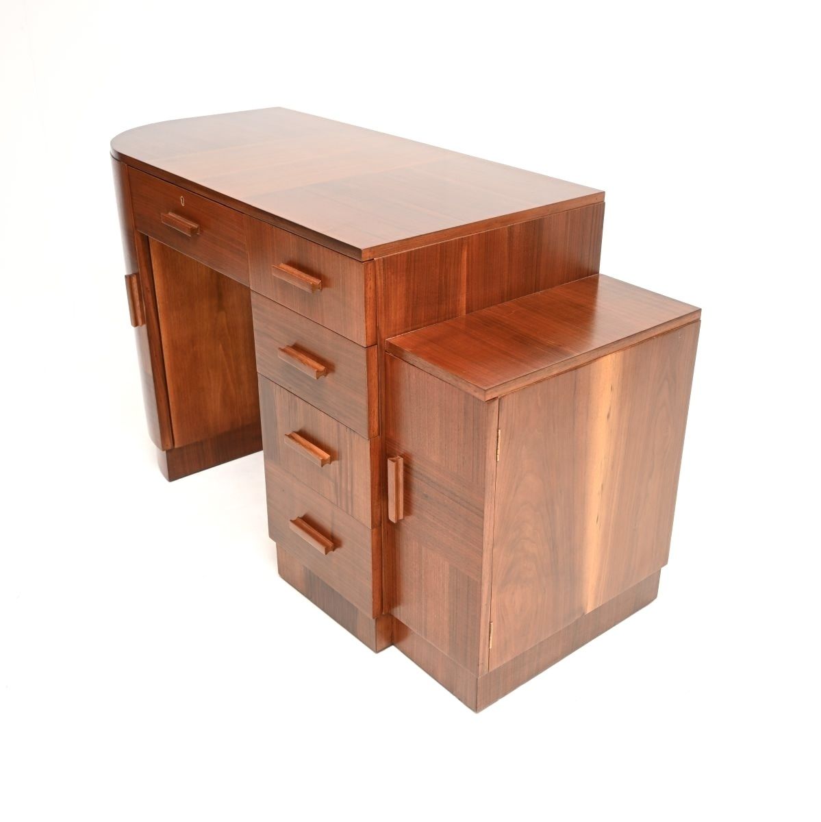 Art Deco Figured Walnut Desk, 1930s photo vinterior