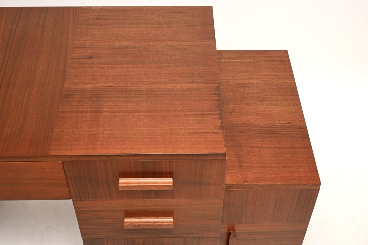 Furniture Art Deco Figured Walnut Desk, 1930s photo